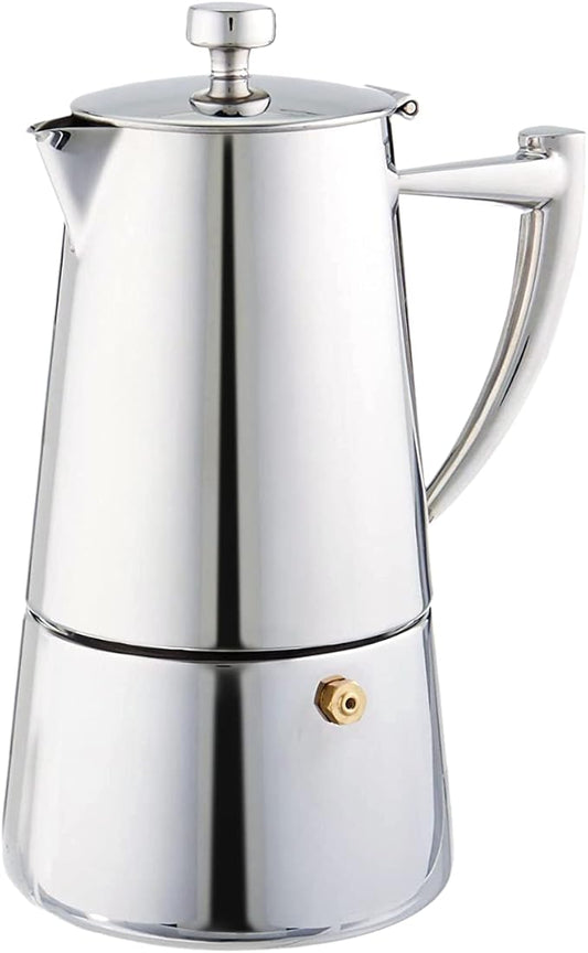 Cuisinox COF-10R Roma 10-Cup Stainless Steel Stovetop Moka Espresso Maker