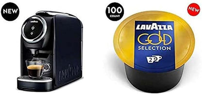 Lavazza Blue Classy Mini Single Serve Espresso Coffee Machine LB 300 with Gold Selection 2 Coffee Capsules (Pack Of 100), Value Pack, 2 Coffee selections: simple touch controls