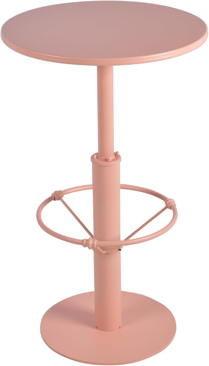 Industrial High Bar Table 41.3inch Height Tall Bistro Table for Home Kitchen Modern Patio Table for Outdoor Balcony Lawn Metal Cafe Table for 2-3 People