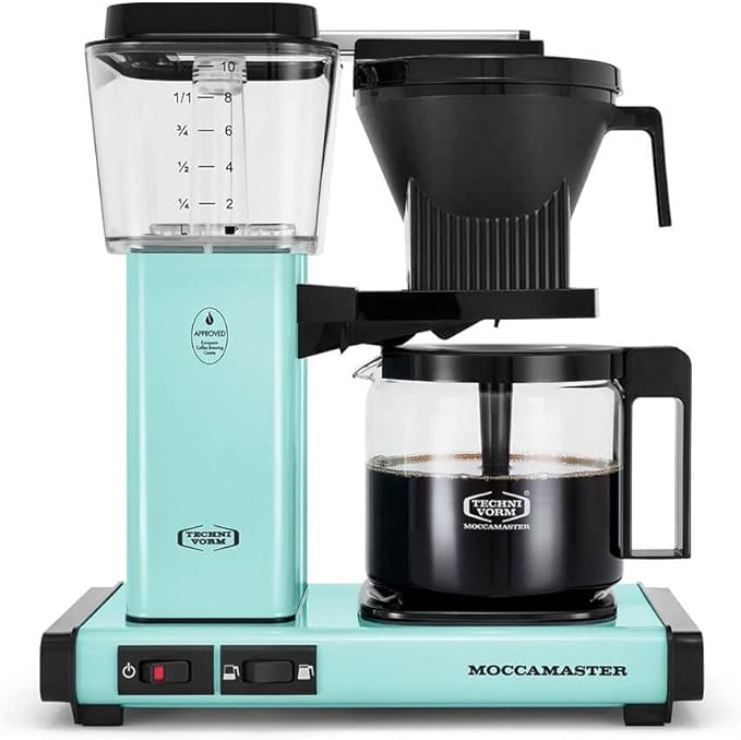Technivorm Moccamaster 53934 KBGV Select 10-Cup Coffee Maker, Turquoise, 40 ounce, 1.25l