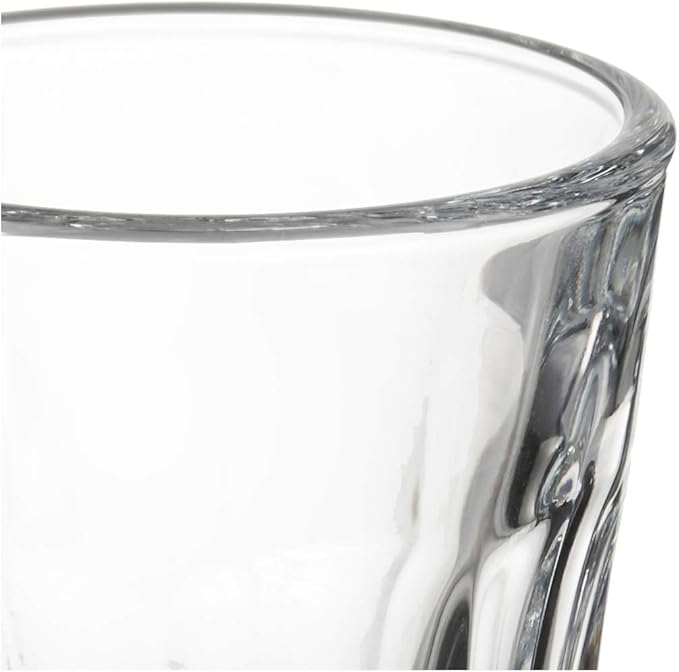 Restaurantware Otto 1 Ounce Shot Glasses Set Of 6 Paneled Whiskey Shot Glasses - Fine-Blown Heavy Base Dishwasher-Safe Clear Glass Shot Glass Set Chip-Resistant For Whiskey Tequila or Vodka