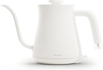 BALMUDA The Kettle | Electric Gooseneck Kettle | Lightweight | Stainless Steel | 0.6L (20fl oz) Capacity | Neon Light Indicator | Perfect for Tea and Coffee | US Version | White
