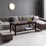 Load image into Gallery viewer, ChooChoo Oxford Coffee Table with Thicker Legs, Espresso Wood Coffee Table with Storage for Living Room 40 inches