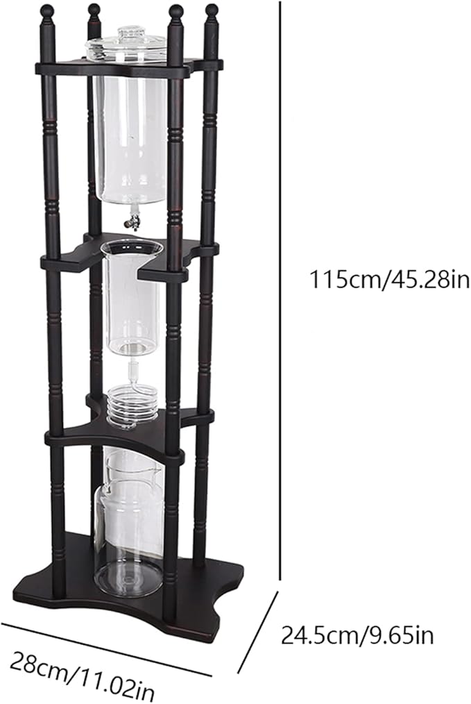 Cold Brew Drip Coffee Maker, 2000ml Cold Brew Coffee Dripper Tower with Stable Base for Home Office