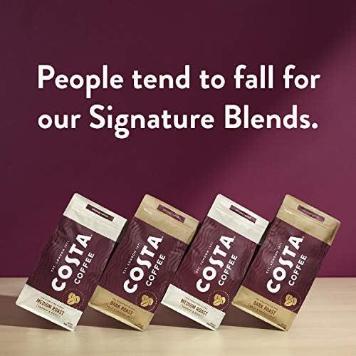 Costa Coffee Ground Coffee, Colombian Decaf Medium Roast, 12oz each, Rainforest Alliance Certified