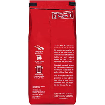 Community Coffee Coffee and Chicory Decaf Coffee, Medium Dark Roast Ground Coffee, 12 Ounce Bag (Pack of 6)