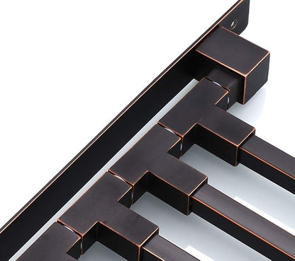 ELLO&ALLO Oil Rubbed Bronze Swing Out Towel Rack for Bathroom Holder Wall Mounted Towel Bars with Hook 3-Arm