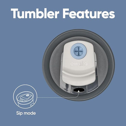 Owala Stainless Steel Triple Layer Insulated Travel Tumbler with Spill Resistant Lid and Straw, BPA Free, 24 oz, Grey/Blue (The Great Blue)