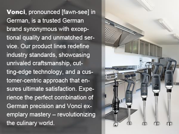 VONCI 18inch Commercial Immersion Blender Detachable Shaft, 350W, 500W & 750W Compatible, Stainless Steel Removable Shaft.