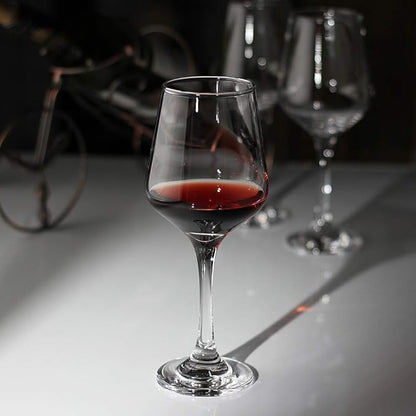 LFLYCIAL Wine Glasses Set of 4,Durable Red Wine Glasses for Bordeaux/Cabernet,Thick Resistant White Wine Glass for Housewarming,Wedding,Anniversary,15oz