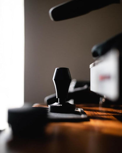 Normcore 58.5mm Espresso Coffee Tamper V4 - Spring Loaded Tamper With Stainless Steel Ripple Base - 15lb / 25lb / 30lbs Replacement Springs - Anodized Aluminum Handle and Stand