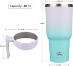 Load image into Gallery viewer, 40 oz Tumbler with Handle and 2 Straw 2 Lid, Insulated Water Bottle Stainless Steel Vacuum Cup Reusable Travel Mug, Lavender Green