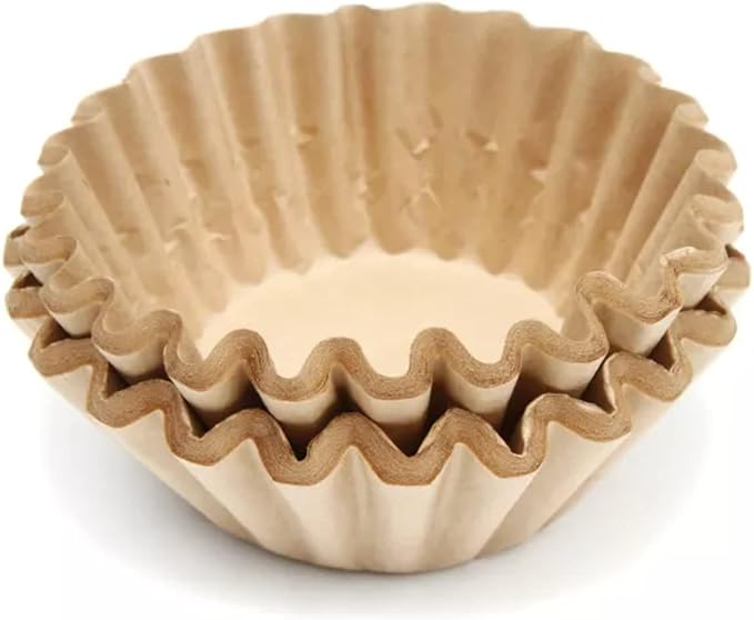 Natural Unbleached Brown Biodegradable Extra Large Coffee Filters 10, 12, 13, 14, 15 Cup Basket for Commercial, Home Coffee Maker Extra High Extra Wide, Anti ground, 9.75" Flattened Diameter (100 Pcs)
