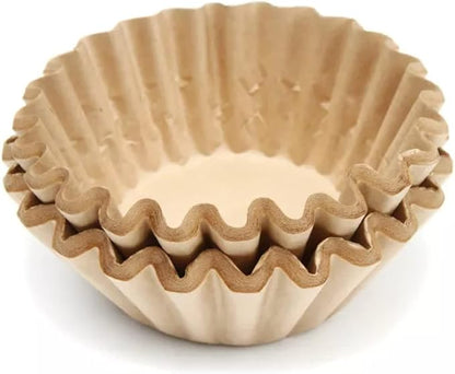 Natural Unbleached Brown Biodegradable Extra Large Coffee Filters 10, 12, 13, 14, 15 Cup Basket for Commercial, Home Coffee Maker Extra High Extra Wide, Anti ground, 9.75" Flattened Diameter (100 Pcs)