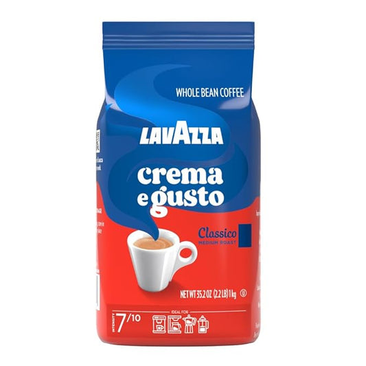 Lavazza Crema e Gusto Whole Bean Coffee, Medium Roast, Arabica and Robusta Blend, 2.2 lb Bag (pack of 1)