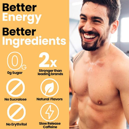 LivMatte Yerba Mate Instant Tea Powder-Natural Caffeine Flavored Drink Mix, Sugar-Free, Clean Energy, Mental Focus + Wellness Support I 30 Servings (Peach Mango)