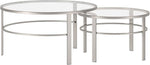 Load image into Gallery viewer, Henn&amp;Hart Round Nested Coffee Table in Satin Nickel, Modern coffee tables for living room, studio apartment essentials, 36" Wide