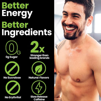 Yerba Mate Instant Tea Powder-Natural Caffeine Flavored Drink Mix, Sugar-Free, Clean Energy, Mental Focus + Wellness Support I 30 Servings (Lemon)