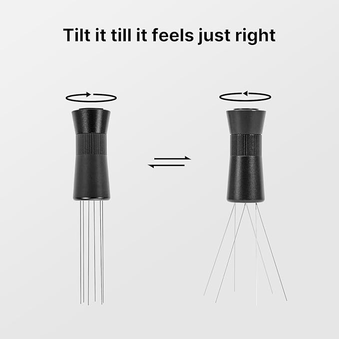 WDT Tool Espresso Needle Distributor with Magnetic Stand, Adjustable Range Coffee Espresso Stirrer, Espresso Distribution Tool Easy Access Design with Extra 6 Replacement Needles