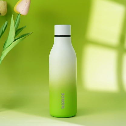 BJPKPK Insulated Water Bottles, 25 oz Stainless Steel Metal Water Bottle with Strap, BPA Free Leak Proof Jugs, Mugs, Flasks, Reusable Thermal Flasks for Sports & Travel, Elegant Green