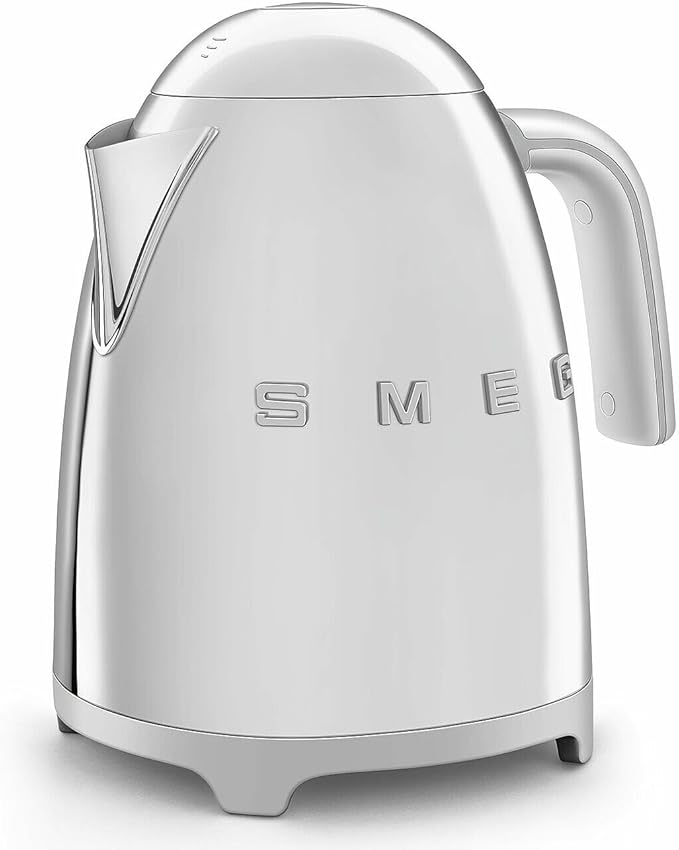 SMEG 50's Retro Style Electric Water Kettle with Automatic Shutoff, Removable Base, and Water Indicator, KLF03SSUS, Polished Stainless Steel