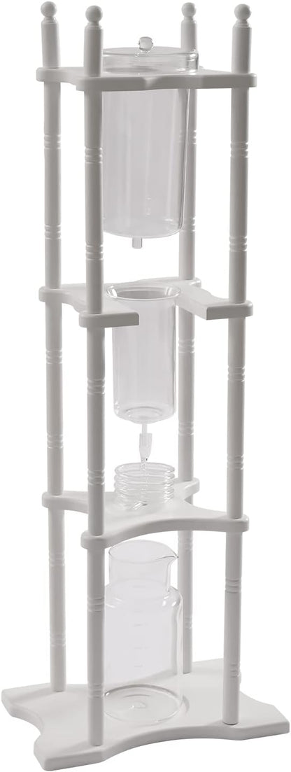 Cold Brew Drip Coffee Maker, 2500ml/84.54oz Ice Coffee Brewer Machine Dripper Pot Cold-Drip Coffee Tower with Glass Container Wood Stand for Home Office