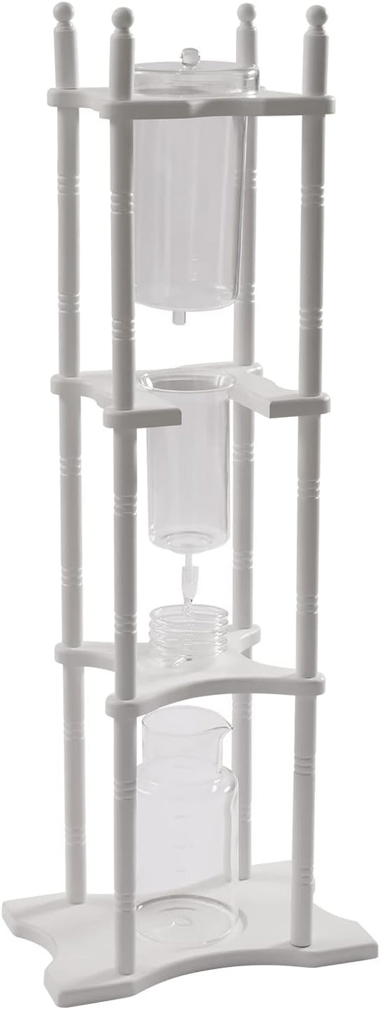 Cold Brew Drip Coffee Maker, 2500ml/84.54oz Ice Coffee Brewer Machine Dripper Pot Cold-Drip Coffee Tower with Glass Container Wood Stand for Home Office