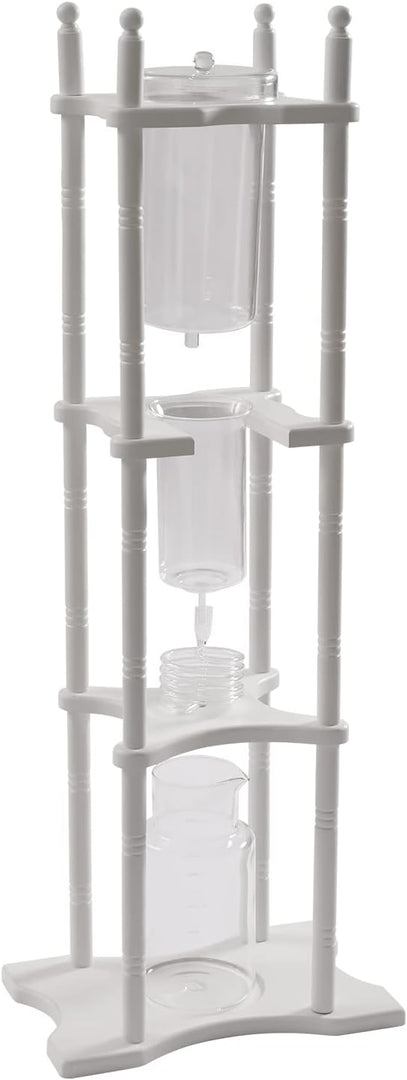 Cold Brew Drip Coffee Maker, 2500ml/84.54oz Ice Coffee Brewer Machine Dripper Pot Cold-Drip Coffee Tower with Glass Container Wood Stand for Home Office