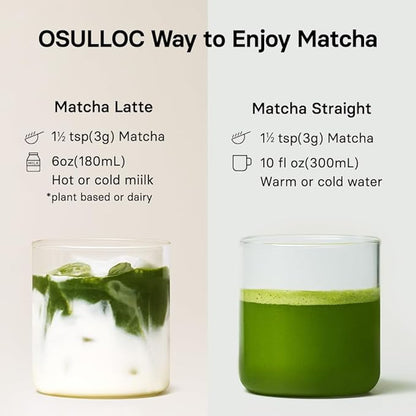 OSULLOC Volcanic Isle Matcha Powder, Ceremonial Grade Korean Matcha for lattes, Green tea powder from Jeju island (1.41oz, 40g)