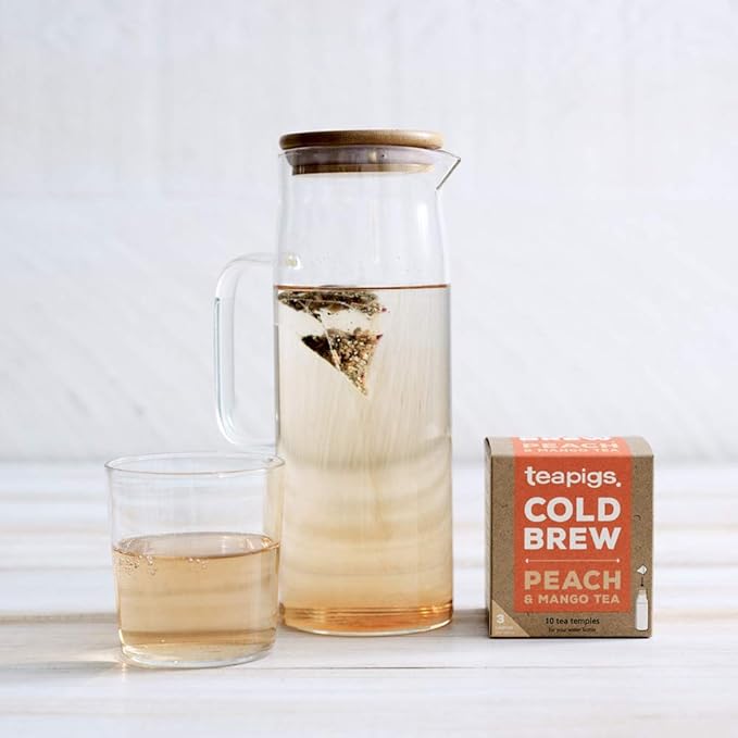 Teapigs Peach And Mango Cold Brew Made With Whole Fruit (6 Packs of 10 Tea Bags)