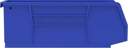 Akro-Mils 30224 AkroBins Plastic Storage Bins, Space-Saving Stackable Bins for Garage, Pantry, Craft Organization, 11" L x 4" W x 4" H, Blue, 12-Pack