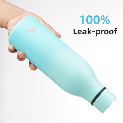 Insulated Water Bottle with Strap,18 oz Double Wall Stainless Steel Vacuum Bottles Metal Water Flask,Mint