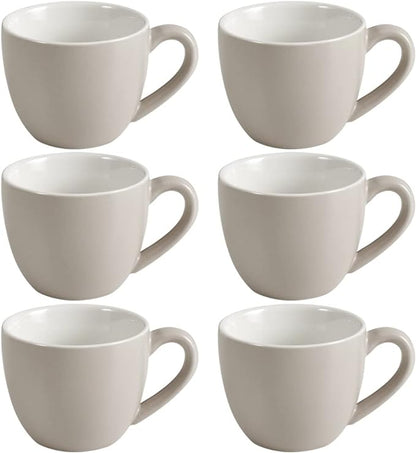 homEdge Mini Procelain Espresso Cup, 3 Ounces / 90 ml Tiny Coffee Mugs Demitasse for Espresso, Tea- Set of 6, Light Gray