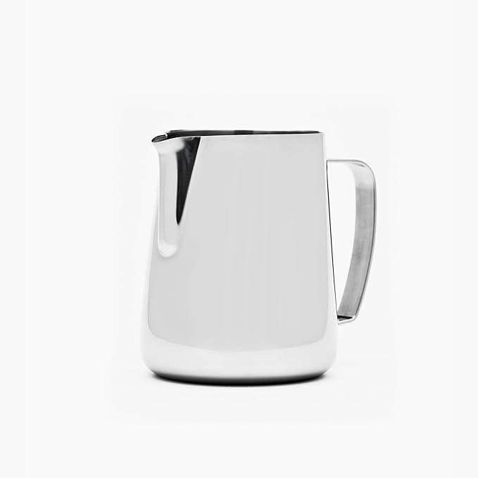 Milk Pitcher – 600ml Polished Stainless Steel, Precision Spout & Handle Alignment, Internal Measurement Markings, Premium 304 Stainless Steel Milk Steaming Pitcher for Latte Art