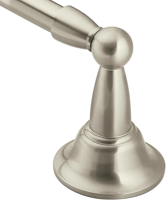Moen DN6824BN Sage 24-Inch Wall Mount Bathroom Single Bar Towel Bar, Brushed Nickel