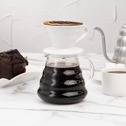 Restaurantware Restpresso 25 Ounce Coffee Carafe 1 Insulated Coffee Server - Push-Button Top Wide Spout Clear Glass Coffee Pitcher Built-In Handle Leakproof