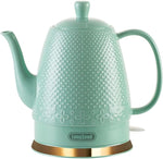 Load image into Gallery viewer, 1.2-Liters Ceramic Electric Kettle Pot, 1000W Fast Boil Water For Coffee &amp; Tea, Automatic Shut-Off, Boil Dry Protection, Retro Gooseneck Teapot BPA Free Boiler