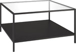 Load image into Gallery viewer, Henn&amp;Hart Square 32" Wide Coffee Table with Metal Shelf in Blackened Bronze, Modern coffee tables for living room, studio apartment essentials
