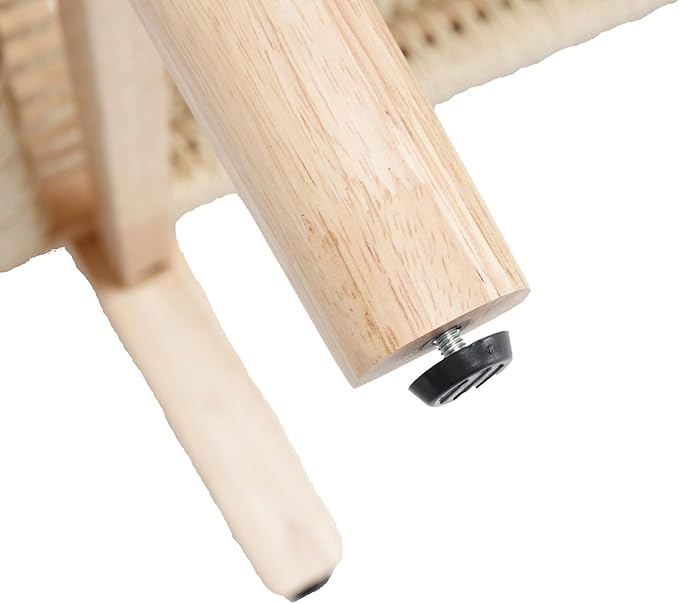 chairus Farmhouse Coffee Table Rectangular Living Room Table with Rattan Storage Solid Wood Center Table for Apartment, Home, Office, Natural