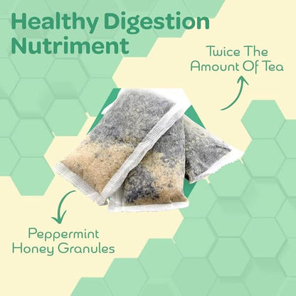 True Honey Peppermint Tea Bags - Honey Crystals Blended in Every Sachet - Healthy Digestion Nutriment - All Natural Organic Herbal Caffeine Free Tea Bag 24 Count…