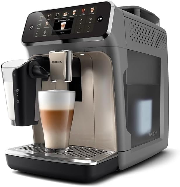 PHILIPS Series 5500 LatteGo Fully Automatic Espresso Machine | 20 beverages | Grey Chromed | EP5544/90 | (Renewed)