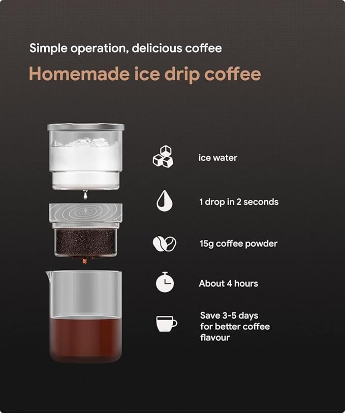 2-in-1 Cold Brew Dripper Cold Brew Coffee Maker,Ice Drip Coffee Maker 300ml - Coffee maker for cold brewed coffee and tea, coffee maker for cold extraction