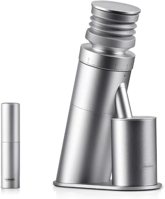 Coffee Grinder, Viesimple Gen 4, Single Dose Burr Coffee Grinders with Magnetic Dosing Cup, Electric Coffee Bean Grinder with Anti-Static Design, Espresso Grinder Compact & Quiet for Home Use Silver