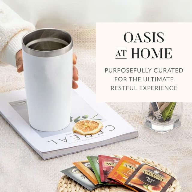 Tea Lovers Gifts Basket - Gift Set Includes Candles, Temperature Retention Cup, 12 Special Blend Teabags & Sweeteners in Gift Bag For Women & Men - Birthday, Get Well, Thinking of You Care Package