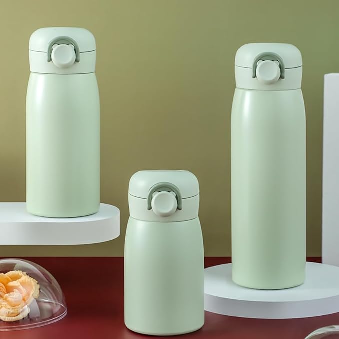 17 oz Mini Water Bottle Small Stainless Steel Thermoses - Insulated Vacuum, Leak Proof, Keeps Drinks Hot/Cold - Ideal for Coffee, beverage, Water - Green