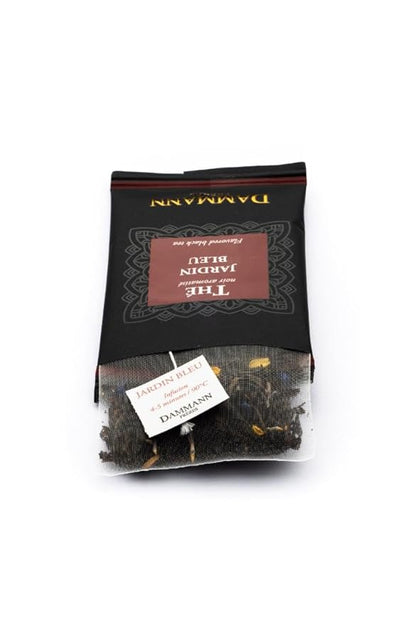 Dammann Freres Sachets, Jardin Bleu Tea Bags, Premium Gourmet French Black Tea, Blend Strawberry, Rhubarb Flavors, Individually Wrapped, 24 Count (Single Pack)