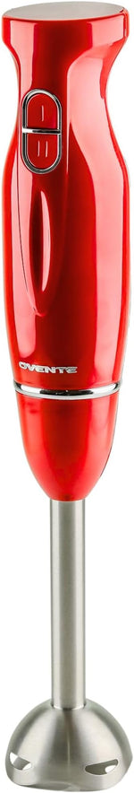 Load image into Gallery viewer, OVENTE Immersion Hand Blender, 300W Electric Handheld Portable Stick Mixer with 2 Mixing Speed and Stainless Steel Blades for Effortless Blending Smoothies, Shakes, Puree or Baby Food, Red HS560R