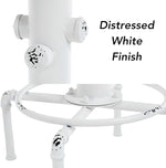 Load image into Gallery viewer, chairus Vintage Industrial Metal Bar Table, 32.75-38.5" Adjustable Counter Height Round Pub Table, 19.75" Dia Wood Top Hydrant Shape Frame, Rustic Small Bistro Cafe Cocktail Table, Distressed White