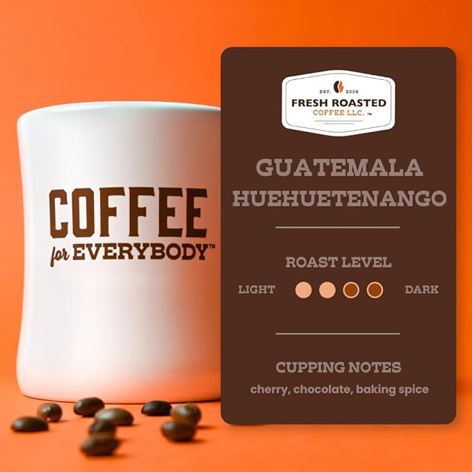 Fresh Roasted Coffee, Guatemala Huehuetenango | 12 oz | Single Origin | Medium Roast | Kosher | Ground