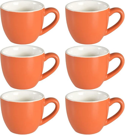homEdge Mini Procelain Espresso Cup, 3 Ounces / 90 ml Tiny Coffee Mugs Demitasse for Espresso, Tea- Orange